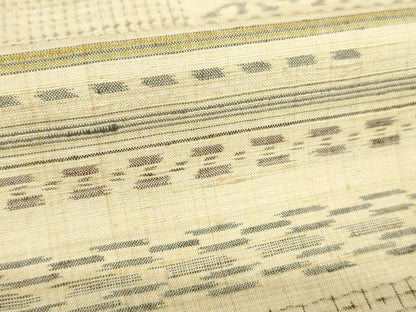 平和屋着物●上質な紬　横段文　正絹　逸品　AABL1436ck
