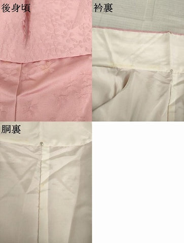 平和屋着物●上質な色無地　舞花地紋　結びふみ　紅梅色　正絹　逸品　未使用　AABL1438ck