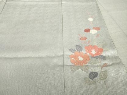 平和屋着物●訪問着　道長草花文　金彩　正絹　逸品　AABL1440ck