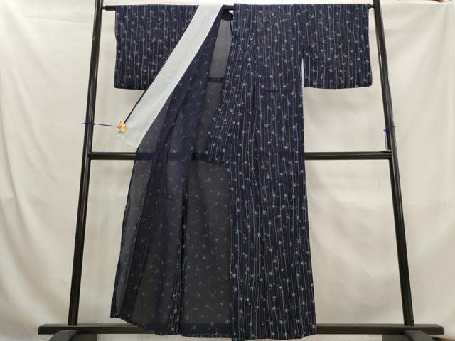 平和屋着物＊夏物　小紋　絽　舞花文　正絹　逸品　AABL1442st