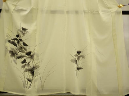 平和屋着物＊夏物　訪問着　絽　手描き　草花文　正絹　逸品　AABL1444st
