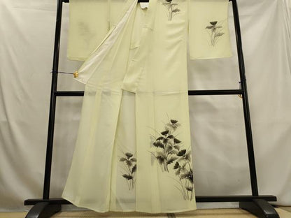 平和屋着物＊夏物　訪問着　絽　手描き　草花文　正絹　逸品　AABL1444st
