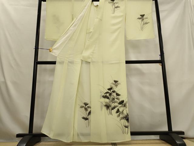 平和屋着物＊夏物　訪問着　絽　手描き　草花文　正絹　逸品　AABL1444st