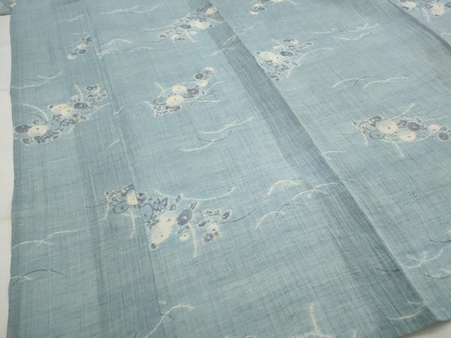 平和屋着物＊夏物　本場小千谷ちぢみ　草花文　麻　逸品　AABL1445st