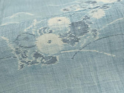 平和屋着物＊夏物　本場小千谷ちぢみ　草花文　麻　逸品　AABL1445st