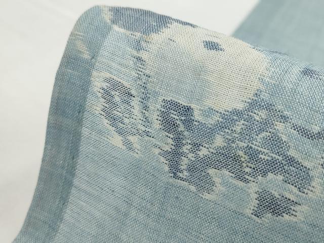 平和屋着物＊夏物　本場小千谷ちぢみ　草花文　麻　逸品　AABL1445st
