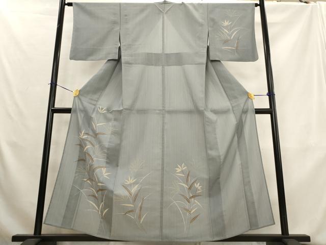 平和屋着物＊夏物　訪問着　紗　草葉文　そごう百貨店扱い　洗える着物　AABL1450st