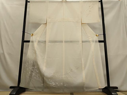 平和屋着物＊夏物　訪問着　絽　流水枝花文　暈し染め　正絹　逸品　AABL1451st