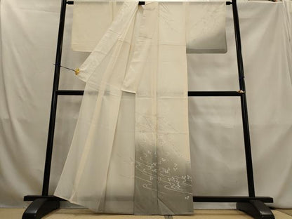 平和屋着物＊夏物　訪問着　絽　流水枝花文　暈し染め　正絹　逸品　AABL1451st