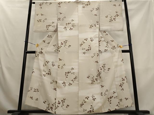 平和屋着物＊夏物　小紋　絽　枝葉文　暈し染め　洗える着物　AABL1453st