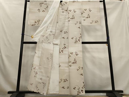 平和屋着物＊夏物　小紋　絽　枝葉文　暈し染め　洗える着物　AABL1453st