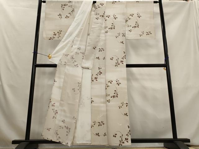 平和屋着物＊夏物　小紋　絽　枝葉文　暈し染め　洗える着物　AABL1453st