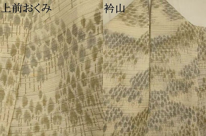 平和屋着物＊夏物　青山みとも　二代目 川村久太郎　絽紬　樹林文　残布付き　正絹　逸品　AABL1455st