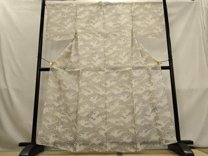 平和屋着物＊夏物　青山みとも　二代目 川村久太郎　絽紬　樹林文　残布付き　正絹　逸品　AABL1455st