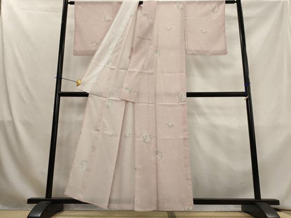 平和屋着物＊夏物　小紋　絽　舞花文　洗える着物　AABL1462st