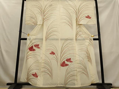 平和屋着物＊夏物　訪問着　絽　舞蝶文　正絹　逸品　AABL1469st