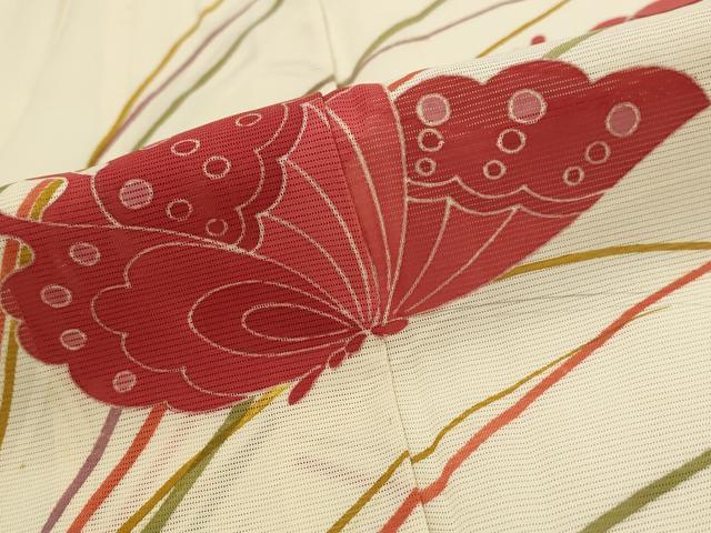 平和屋着物＊夏物　訪問着　絽　舞蝶文　正絹　逸品　AABL1469st