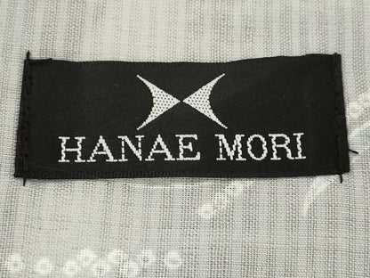 平和屋着物＊夏物　森英恵・HANAE MORI　小紋　縞紋紗　枝葉文　洗える着物　AABL1470st