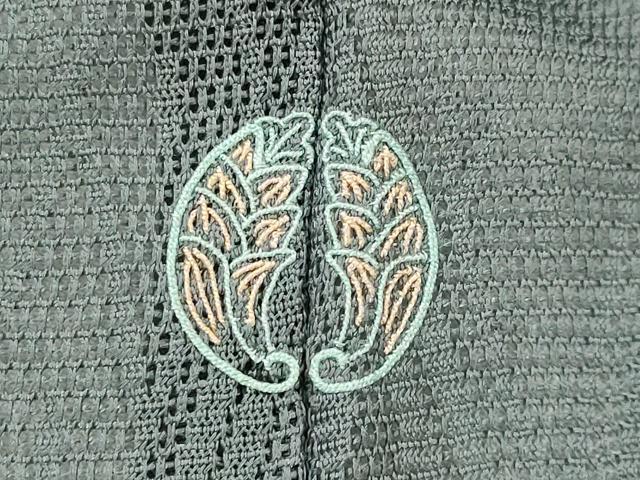 平和屋着物＊夏物　訪問着　刺繍　菱文紗　花鳥丸文　金糸　金彩　正絹　逸品　AABL1471st