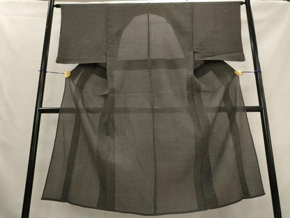 平和屋着物＊夏物　男性　紗紬　ちぢみ織　霞文　正絹　逸品　AABL1472st