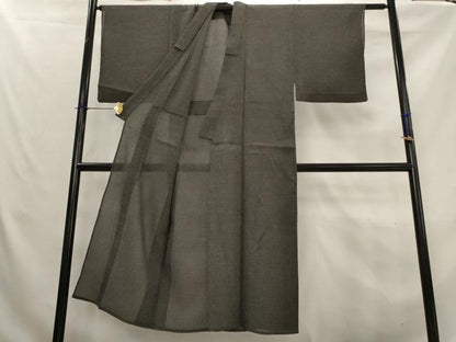 平和屋着物＊夏物　男性　紗紬　ちぢみ織　霞文　正絹　逸品　AABL1472st