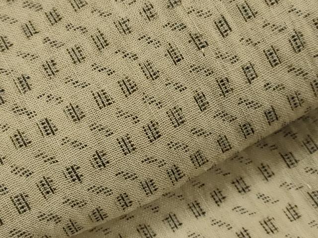 平和屋着物＊夏物　男性　本場小千谷ちぢみ　絣文様　麻　逸品　AABL1473st