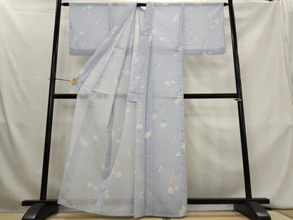 平和屋着物＊夏物　小紋　絽　舞花文　洗える着物　AABL1480st