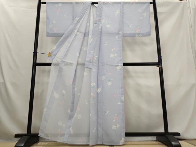 平和屋着物＊夏物　小紋　絽　舞花文　洗える着物　AABL1480st