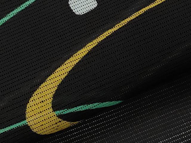 平和屋着物＊夏物　小紋　絽　流水文　黒地　洗える着物　未使用　AABL1481st