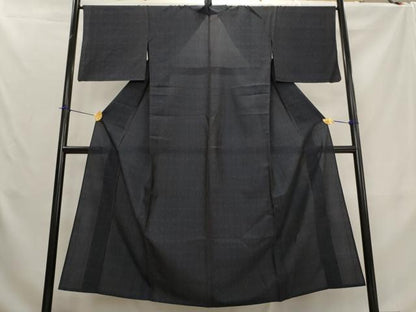 平和屋着物＊夏物　風通お召　紗　幾何学文様　正絹　逸品　AABL1482st