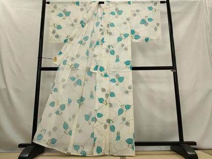 平和屋着物＊夏物　小紋　絽　南天文　洗える着物　AABL1483st