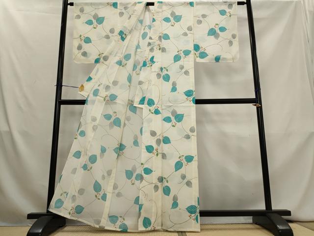 平和屋着物＊夏物　小紋　絽　南天文　洗える着物　AABL1483st