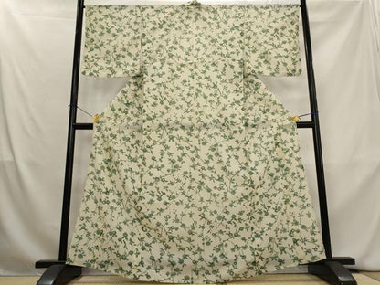 平和屋着物＊夏物　小紋　絽　枝花文　洗える着物　AABL1486st