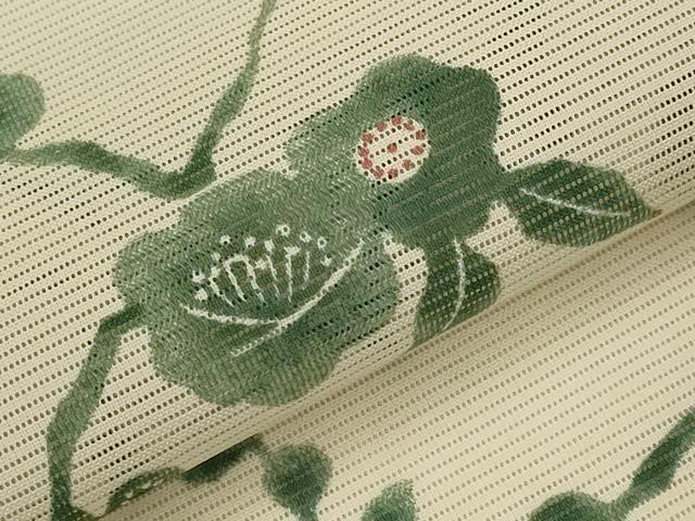 平和屋着物＊夏物　小紋　絽　枝花文　洗える着物　AABL1486st