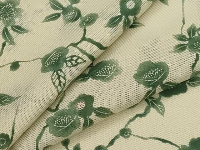 平和屋着物＊夏物　小紋　絽　枝花文　洗える着物　AABL1486st
