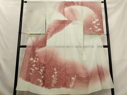 平和屋着物＊夏物　訪問着　絽　草花文　暈し染め　正絹　逸品　AABL1487st