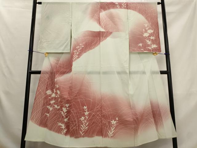 平和屋着物＊夏物　訪問着　絽　草花文　暈し染め　正絹　逸品　AABL1487st