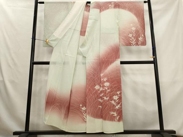平和屋着物＊夏物　訪問着　絽　草花文　暈し染め　正絹　逸品　AABL1487st