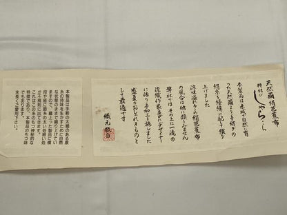 平和屋着物＊夏物　絹芭蕉　幾何学間道　証紙付き　正絹　逸品　AABL1488st