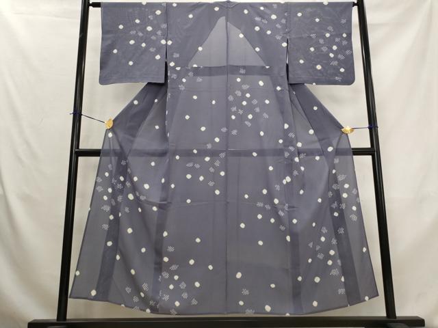 平和屋着物＊夏物　小紋　絽　絞り　あられ　正絹　逸品　AABL1492st