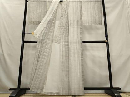 平和屋着物＊夏物　紗紬　涼風　間道　証紙付き　正絹　逸品　AABL1494st