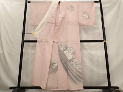 平和屋着物＊夏物　訪問着　絽　草花文　暈し染め　正絹　逸品　AABL1495st