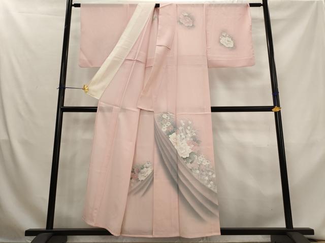 平和屋着物＊夏物　訪問着　絽　草花文　暈し染め　正絹　逸品　AABL1495st