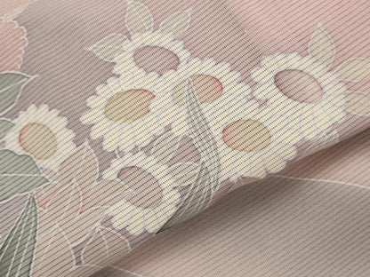 平和屋着物＊夏物　訪問着　絽　草花文　暈し染め　正絹　逸品　AABL1495st