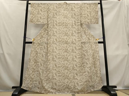 平和屋着物＊夏物　小紋　絽　枝葉文　正絹　逸品　AABL1496st