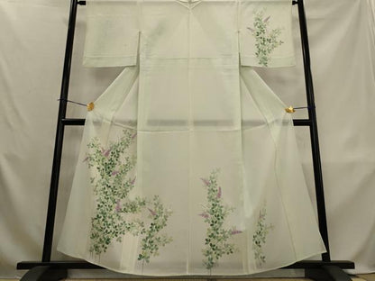 平和屋着物＊夏物　訪問着　絽　草花文　正絹　逸品　AABL1497st
