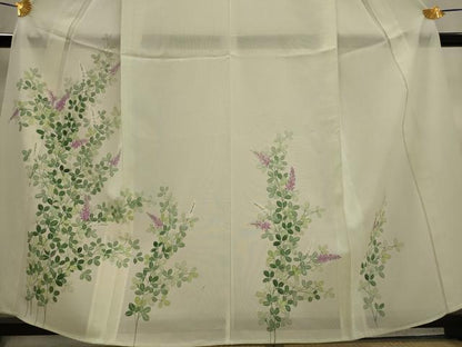 平和屋着物＊夏物　訪問着　絽　草花文　正絹　逸品　AABL1497st