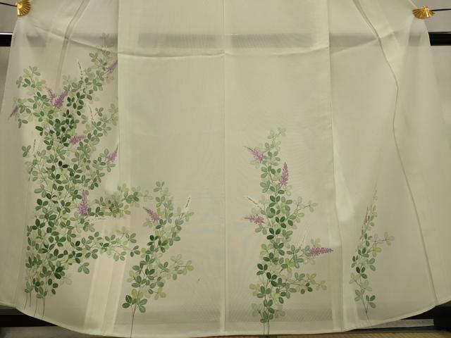 平和屋着物＊夏物　訪問着　絽　草花文　正絹　逸品　AABL1497st
