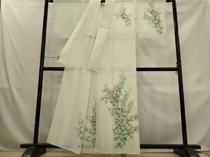 平和屋着物＊夏物　訪問着　絽　草花文　正絹　逸品　AABL1497st