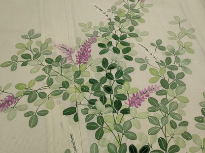 平和屋着物＊夏物　訪問着　絽　草花文　正絹　逸品　AABL1497st
